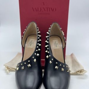 Valentino Black Round Toe Pumps